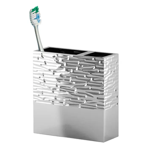 Design classique en acier inoxydable Look moderne salle de bain mur décoratif support de brosse à dents nouveauté couleur argent porte-brosse à dents - Product Image 5