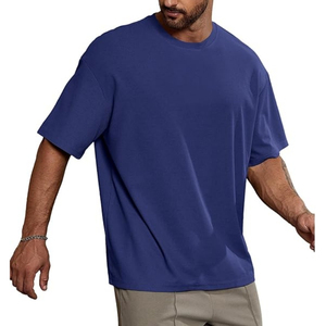 T-shirt homme streetwear à manches courtes, coupe classique, 180 grammes, 100% coton, tricot uni, anti-plis, devant uni - Product Image 4