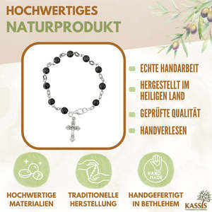 <b>Bracelet</b> with round hematite <b>beads</b> – Handmade in Bethlehem - Product Image 2