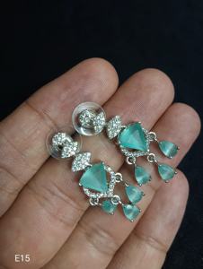 AMERICAN DIAMOND CLASSIC STYLE EARRINGS SET for WEDDINGS FASHIONABLE CLASSIC STYLE EARRINGS SET for WOMEN and GIRLS - Product Image 5