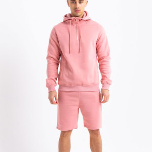 Winter Pullover Hooded Heavyweight Men's Hoodie Shorts Set Custom Logo Solid Casual 100% Cotton - Product Image 1