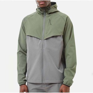 Men's Waterproof Breathable Eco-Friendly <b>Patchwork</b> Windproof Hooded Collar 100% Polyester Zipper Closure <b>Jacket</b> - Product Image 1