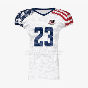 Vente directe d'usine Maillot de football américain à manches courtes Nouveau style Vêtements de sport pour hommes Maillot de football américain - Product Image 1