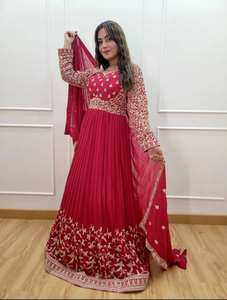 Nuevo Vestido de Novia Reversible, Completamente Cosido, Sin Arrugas, de Secado Rápido, con Conjunto de Dupatta para Fiestas, por TENNECY (Para Todas las Temporadas) - Product Image 3