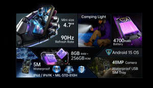 Smartphone robuste Business Cubot Kingkong MINI 4 4,7''HD+ MINI, Android 15 OS, 6+128 Go, 48 MP, 4700 mAh, IP69K, téléphone de poche mini - Product Image 2