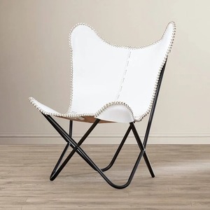 Silla de mariposa de cuero de estilo antiguo, sala de estar, comedor, dormitorio al aire libre, silla de ocio plegable, Funda de cuero, fácil reemplazo - Product Image 5