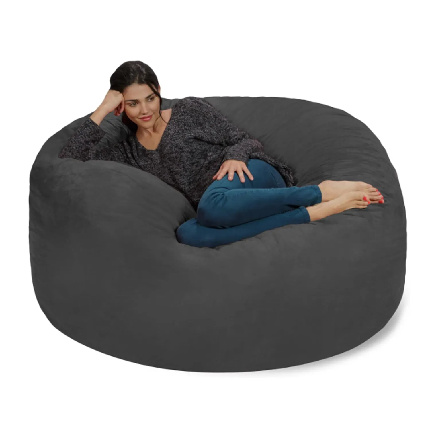 YUNJIN Customized Big 5FT Bean Bag Chair Cover(No Filling) for Adults/Giant Lazy Sofa Cover/Large Living Room Furniture