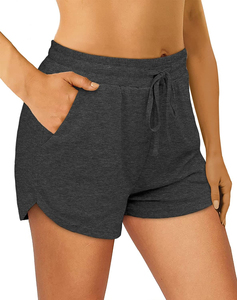 Venta al por mayor de pantalones cortos de las mujeres de alta calidad de tela suave Correr Casual Athletic Sweat Shorts con bolsillos y pantalones cortos de las mujeres con cordón - Product Image 4
