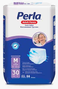 PERLA X Couches-culottes pour adultes, taille XL, 30 pièces, jetables, en tissu non tissé, surface sèche, protection anti-fuites, économiques, fabriquées en Turquie - Product Image 3