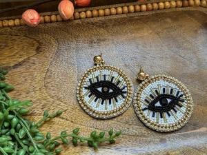 Pendientes de cuentas de budismo hechos a mano con cuentas de semillas de algodón, ligeros, llamativos, para fiestas, regalo para mujeres y niñas - Product Image 4