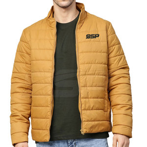 Doudoune décontractée de couleur unie pour homme avec col montant et logo avant Vêtements d'extérieur d'hiver imperméables et respirants - Product Image 1