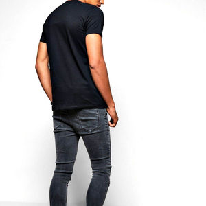 Camiseta de algodón con cuello redondo para hombre, camiseta informal de manga corta con diseño de hombro caído, bordado transpirable, patrón de personaje Digital - Product Image 2