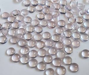 โรสควอตซ์สีชมพูธรรมชาติทรงกลมแบบคาโบชอง 3 มม. ด้านหลังแบน - โรสควอตซ์สีชมพูทรงกลมแบบหลวม - Product Image 4