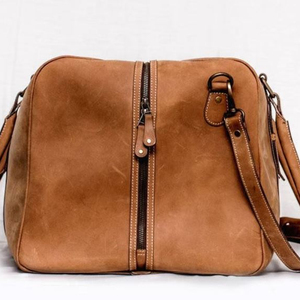 Bolsa de lona de cuero genuino de grano superior grande Hipster Vintage Bon Voyage Carry Weekender equipaje para viaje durante la noche bolsa de gimnasio - Product Image 1