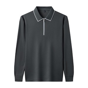 เสื้อยืดแขนยาวผู้ชายคุณภาพสูง ผ้าคอตตอนผสมสแปนเด็กซ์ 6 สีพื้น คอกลม ชายเสื้อโค้ง รับสกรีนโลโก้ตามแบบ - Product Image 2