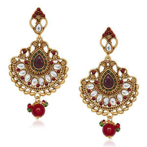 ต่างหูตุ้งติ้ง The99Jewel กับ kundan Stone 1305530รุ่น dangler หรูหรา - Product Image 1