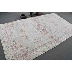 พรมขนสัตว์สีเบจโบราณขนาด5.5x9.4ฟุตงานแฮนด์เมดพื้นที่ตุรกีขนาดใหญ่งานเย็บปะติดโถงทางเดินรูปสี่เหลี่ยมผืนผ้าสำหรับห้อง - Product Image 2