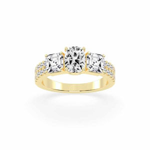 Vente en gros de bagues élégantes en or 14 carats et 18 carats avec diamant Moissanite-Bijoux de luxe durables pour bagues de mode - Product Image 1