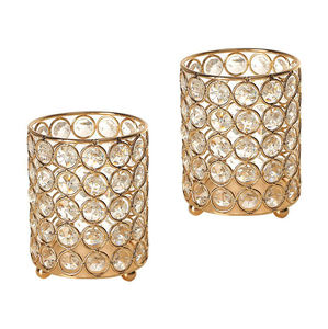 Best Selling Gold Crystal & Iron Votive <b>Tealight</b> <b>Holder</b> for Tabletop Home & Wedding Decor Round Votive <b>Holders</b> - Product Image 6