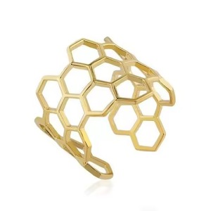 Rond de serviette en métal doré fait à la main porte-serviettes de table pour la décoration de la maison et du restaurant pour les décorations de vacances et de mariage - Product Image 1