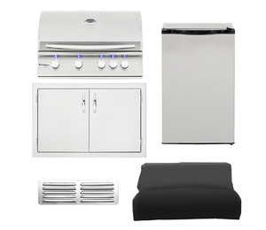 Summerset Sizzler PRO Parrilla de Gas Integrada de 32 Pulgadas con 4 Quemadores y Paquete de Cocina para Exteriores - SIZPRO32 - Product Image 1