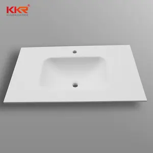 KKR 24 36 48 inch vanity top with integrated sink solid surface wash basin seamless built in sink