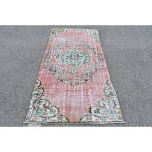 Vintage 3.7 X 7.6ft tapis turc classique rose vert Patchwork laine tapis pour salon décorations 4m largeur Latex support 9x12 - Product Image 1