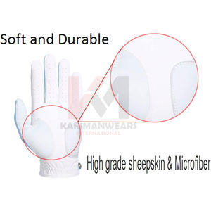 Gant de golf pour homme en cuir de cabretta véritable, durable et longue durée, avec ajustement naturel breveté, main gauche, blanc - Product Image 4