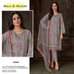Traje Salwar de ropa india y paquistaní más vendido con Georgette de imitación con bordado pesado Trabajo de secuencia de 3mm - Product Image 6