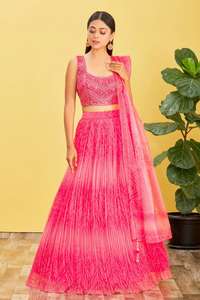 Mandakini Lehenga Choli de seda, el mejor proveedor al por mayor, conjunto de ropa de organza india y pakistaní - Product Image 5