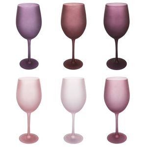 Set di 6 Calici in Vetro Satinato da 650 ml per Vino, Collezione Happy Hour Provenza - Product Image 1