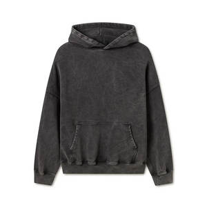 100% algodón Unisex algodón de gran tamaño en blanco Vintage Sudadera con capucha Stone Acid Wash Custom Logo sudadera Casual Stone Wash Hoodies - Product Image 1