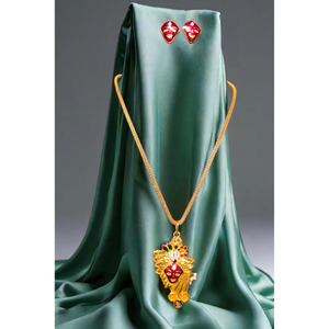 ชุดต่างหูสร้อยคอพร้อมส่งชุดต่างหูสร้อยคอชุบทอง22Ct ชุดต่างหูสร้อยคอดีไซน์พรีเมี่ยมสำหรับผู้หญิงเครื่องประดับ - Product Image 1