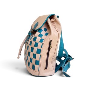 Handmade <b>Women's</b> Travel <b>Backpack</b> Genuine Leather Water Resistant Feature Bohemian Design Geometric Pattern Detachable Shoulder - Product Image 2