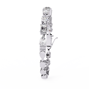 Brazalete de Tenis con Moissanita Redonda de 10 Quilates en Plata de Ley 925 con Baño de Rodio, Joyería Moderna Unisex para Fiestas y Bodas - Product Image 5