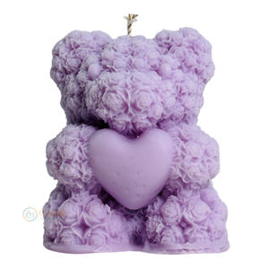Vela de cera de soja con forma de oso de peluche rosa hecha a mano, vela de cera perfumada romántica para vacaciones para Baby Shower, decoración del Día de San Valentín - Product Image 6