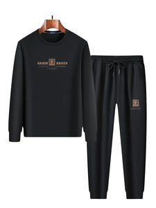 Nouveau design de survêtements de sport pour hommes en gros Survêtements à la mode 100% coton respirant coupe ajustée motif solide pour l'hiver - Product Image 6