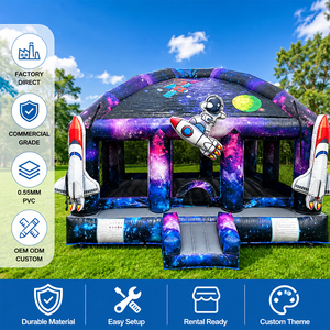 Castillo Inflable con Temática Espacial Comercial, Casa de Brinco con Diseño de Astronauta y Cohete, Brincolín para Alquiler en Fiestas y Eventos - Product Image 2