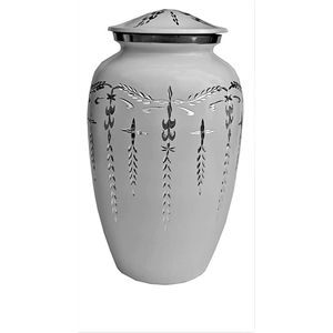 Urnas de cremación de Metal blanco de la mejor calidad, diseño de corte de diamante de estilo americano, urnas funerarias para decoración del hogar para mujeres y hombres - Product Image 2