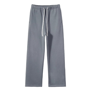 Haute qualité mi plaine teint sports d'hiver pantalons de survêtement solide polaire Joggers taille élastique automne droit lourd Service OEM - Product Image 3