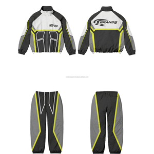 Ensemble de survêtement réfléchissant en nylon pour homme 2026 : coupe-vent 2 pièces personnalisé (short et veste à capuche) avec fermeture éclair, style streetwear - Product Image 3