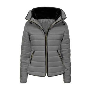 Chaqueta Acolchada Estándar para Otoño e Invierno, Cálida, con Cuello Alto, Color Gris, Talla 2026 - Product Image 1