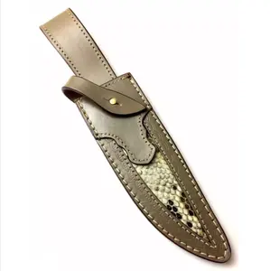 Couteau de chasse en cuir pur fait à la main, Logo personnalisé de haute qualité imprimé, feuille estampillée, gaine en cuir