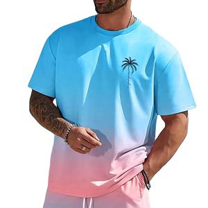 Ensemble de shorts imprimés en 3D personnalisés pour hommes Ensemble de chemises shorts respirantes 100% coton Ensembles de t-shirts d'été élégants de qualité supérieure - Product Image 1