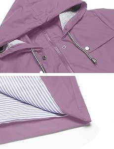 Gabardina larga impermeable con capucha para mujer, chaqueta de viaje cortavientos para todas las estaciones. - Product Image 6