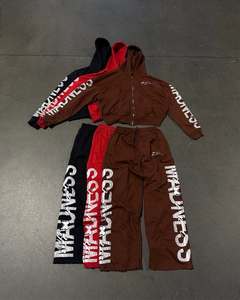 Streetwear personnalisé vente en gros Ensemble survêtement à capuche et pantalon de survêtement sérigraphiés Survêtement pour hommes délavé à l'acide - Product Image 4