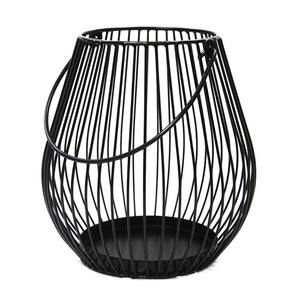 Modern Style <b>Black</b> Metal Wire Hanging <b>Lantern</b> with Handle Small Home Decorative <b>Lantern</b> for Events & Wedding - Product Image 2