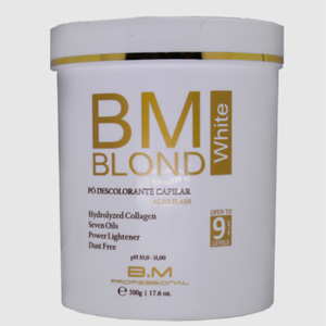 B.M Professional Crème Décolorante Bio Blond Blanc 500g Sans Poussière Collagène Hydrolysé Sept Huiles Adulte - Product Image 4