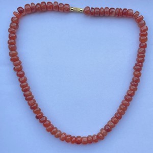 หินคาร์เนเลียนสีส้มธรรมชาติขนาด8มม. 10มม. ลูกปัดอัญมณีสีตัดเรียบ2025ปกติ - Product Image 1