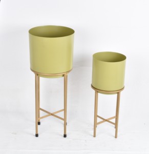 Ensemble de jardinières d'intérieur en métal doré, durables et écologiques, lot de 2, prix de gros, dernières tendances, accessoires pour la maison et le jardin - Product Image 3